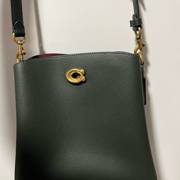 Coach Dark Green Leather Shoulder Bag - Picture 2 of 4